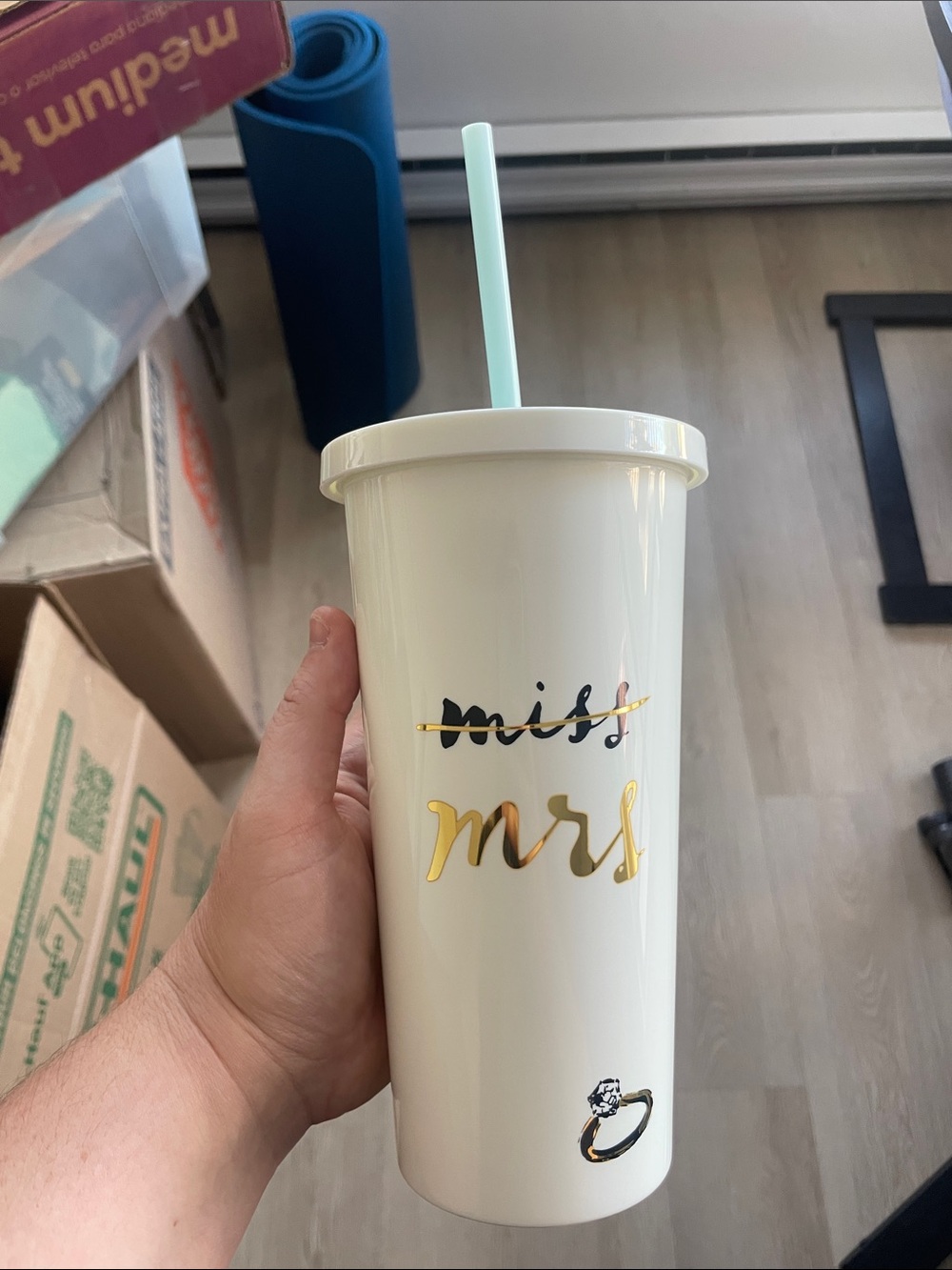 kate spade white travel tumbler